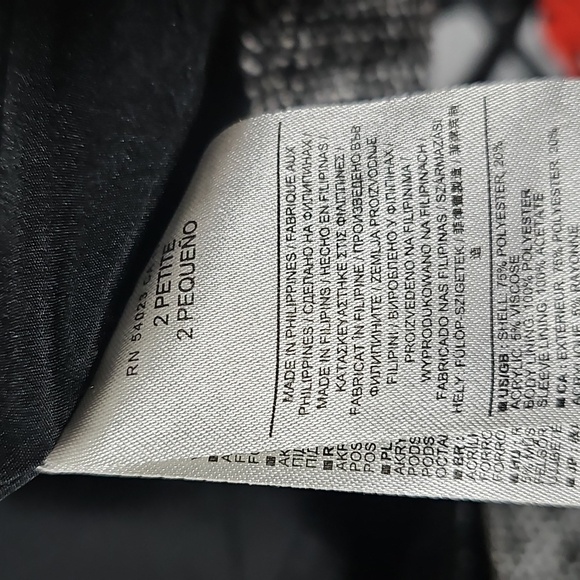 Banana Republic Black and Gray Tweed Zippered Jacket 2P Petite - Picture 5 of 6